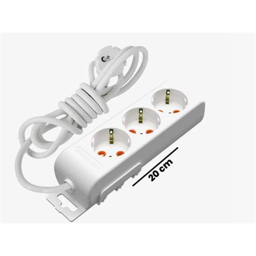 Mutlusan Rı-Tech 3lü 1mt Topraklı Grup Priz (001 175 310002 01 00)