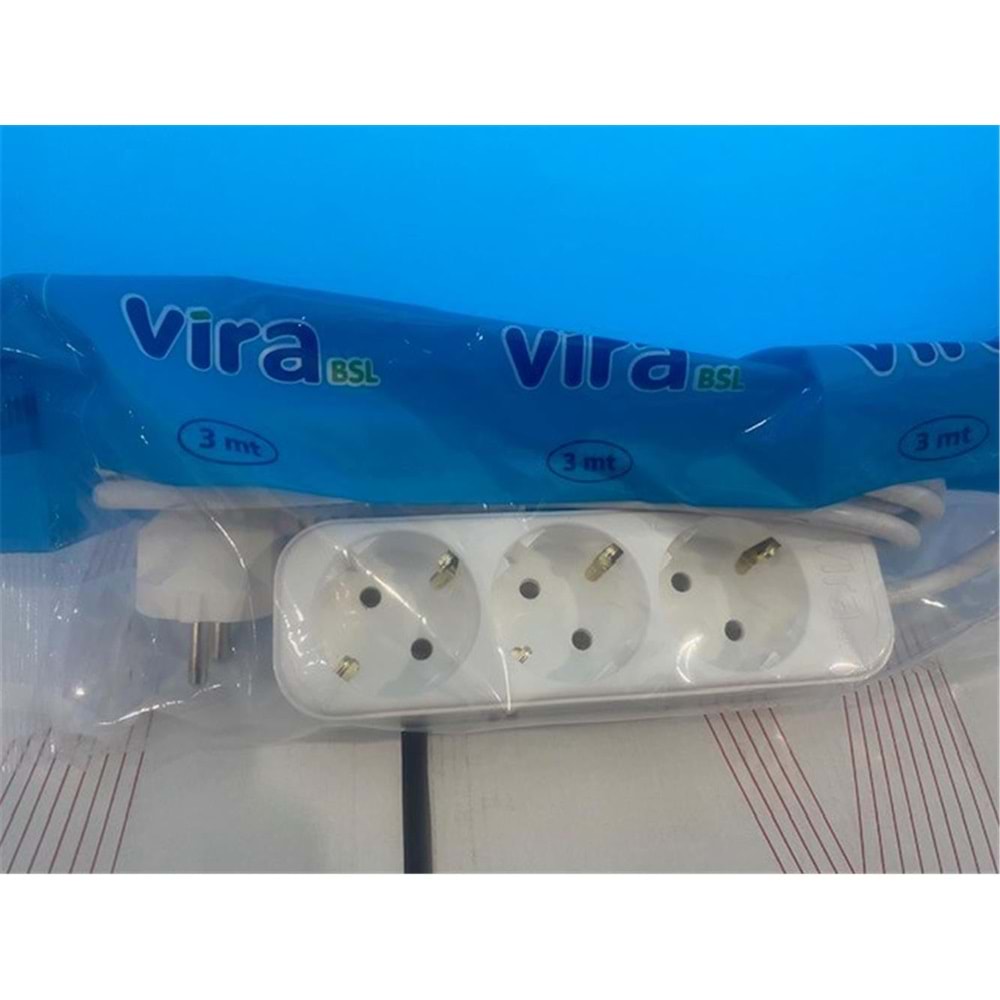 Vira 3lü 2mt Topraklı Priz 