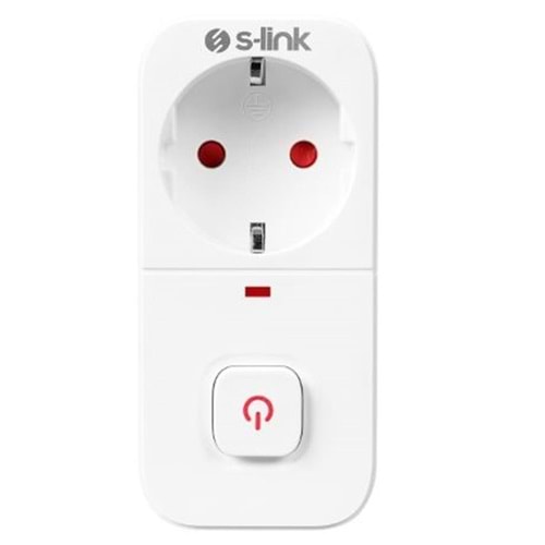 S-link SL-010 16A-250V 750 Joule Anahtarlı Isıya Duyarlı Devre ve Akım Korumalı Tekli Priz