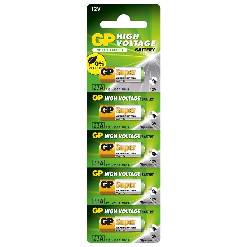 GP GP23A-C5 23A 12V Alkalin Spesifik 50li Paket Paket Pil Kumanda 