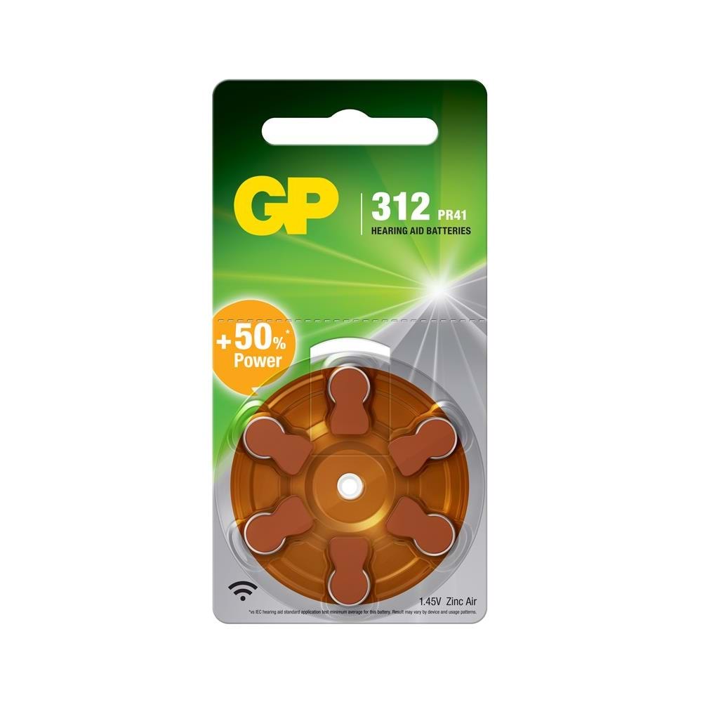 GP ZA312 1.4V Düğme Kulaklık Pili 6'lı Paket
