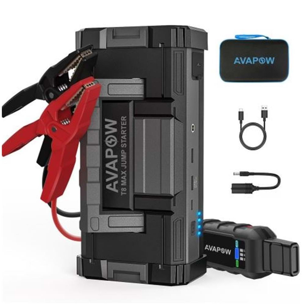 Avapow A68 32000mAh 6000A(2Vden Düşük Aküyü Çalıştıran) Jump Starter Taşınabilir Akü Takviye Kiti