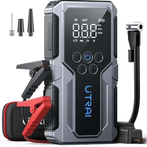 UTRAI Jstar JS9 15000mAh 4 in 1 Jump Starter+Lastik Şişirme Pompalı Taşınabilir Akü Takviye Kiti