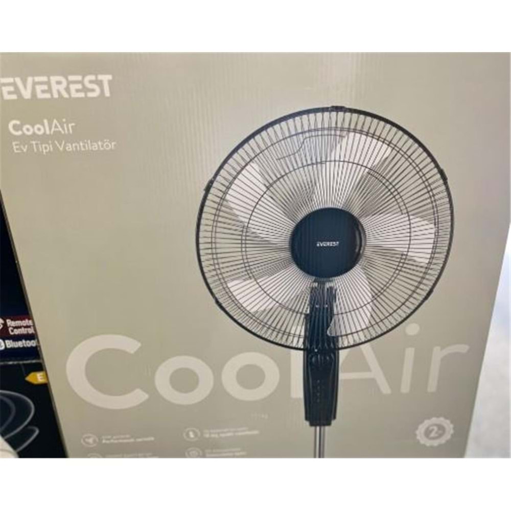 Everest Fan11 CoolAir Siyah-Gri 45w 5 Kanat 3 Kademe 1200RPM 