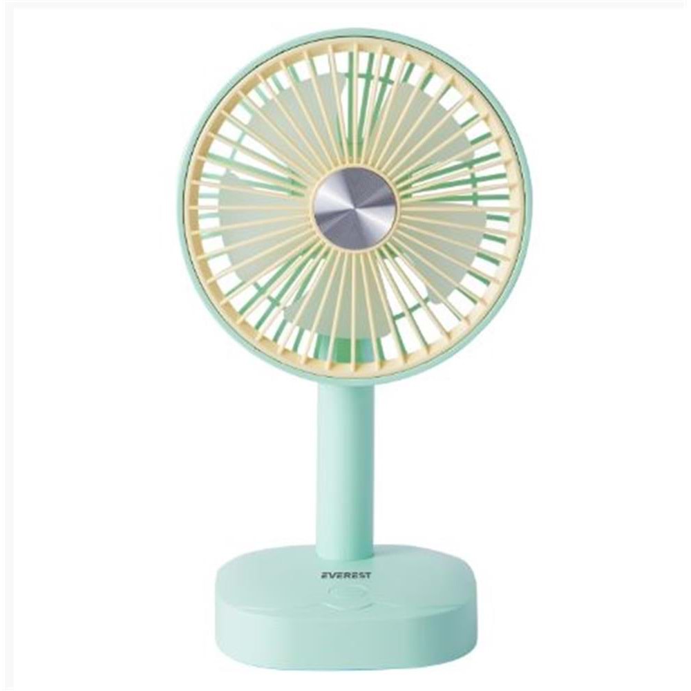 Everest EFN-510 Yeşil- Sarı 1200mAh 5 İnç 3 Hız Kademeli Dönebilen Masaüstü Usb Fan 