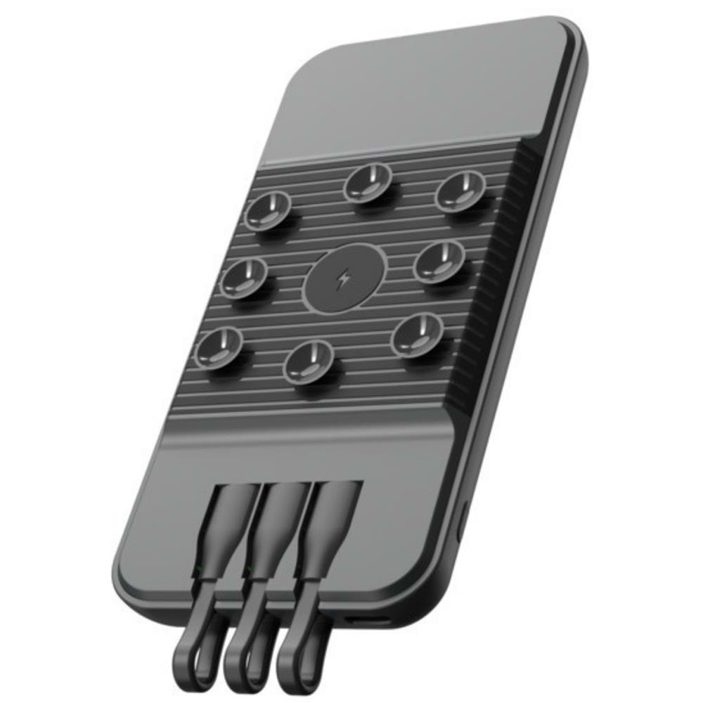 SnapMax SNP-3007 10.000 mah Siyah Vantuzlu Kablosuz ve 3in1 Kablolu Powerbank 