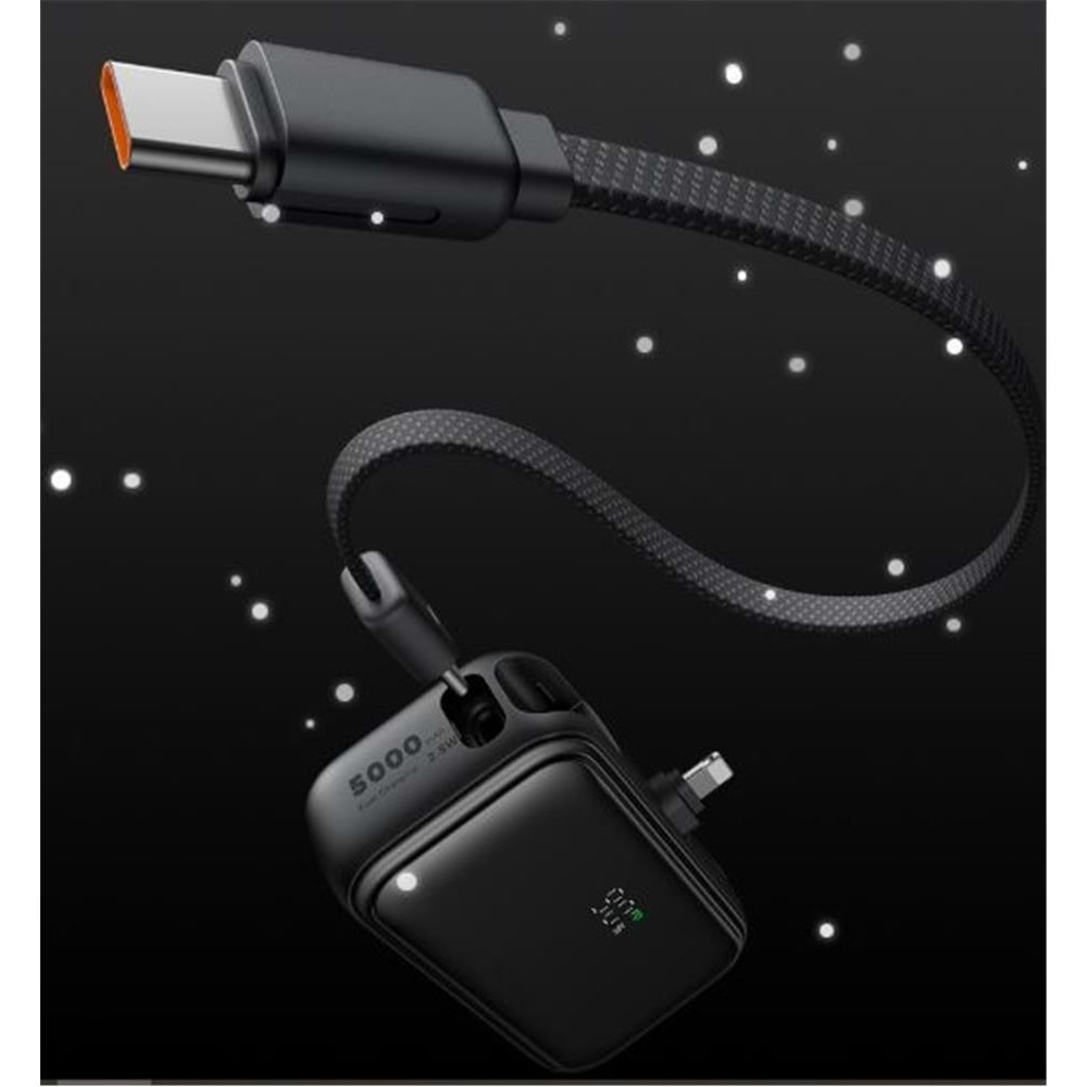 MCDODO MC-7800 5000mAh 22.5W Dahili Kablo ve Lightning Konnektörlü Mini Powerbank