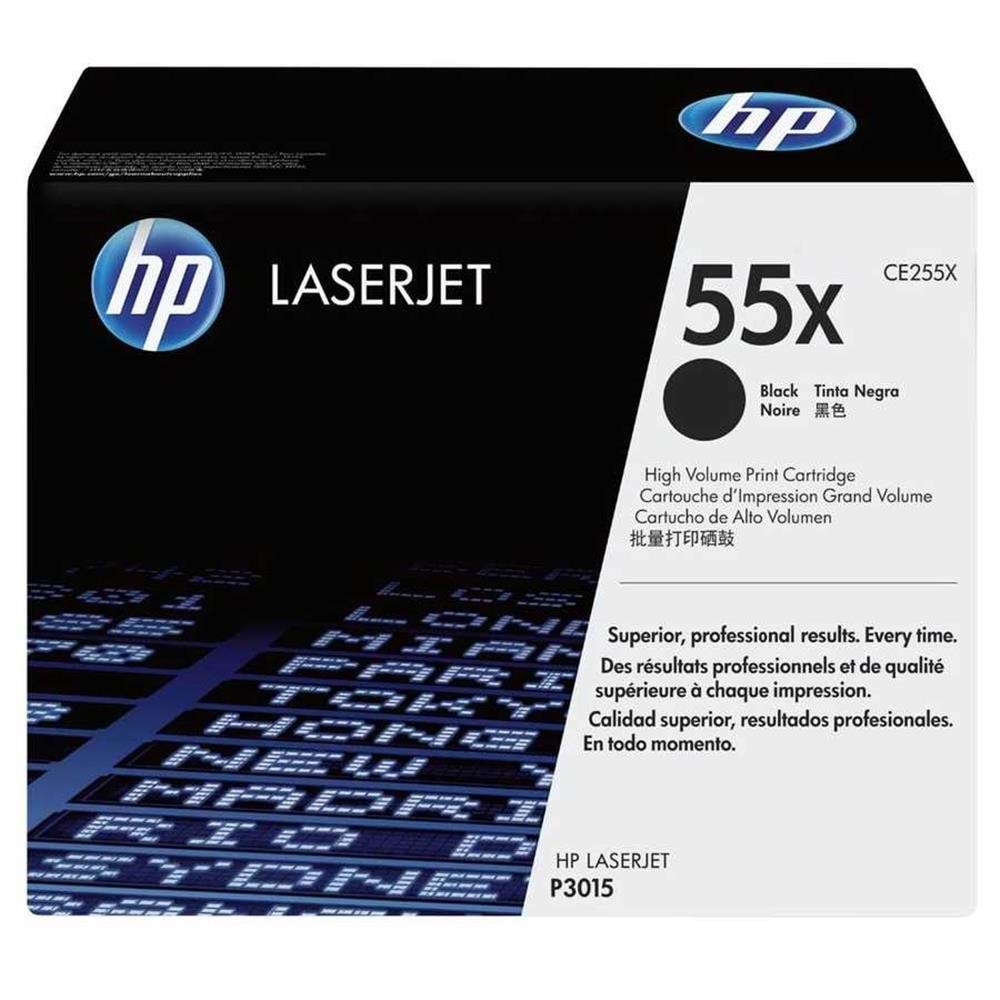 HP 55X Black Siyah 12.500 Sayfa Yüksek Kapasite Toner CE255X