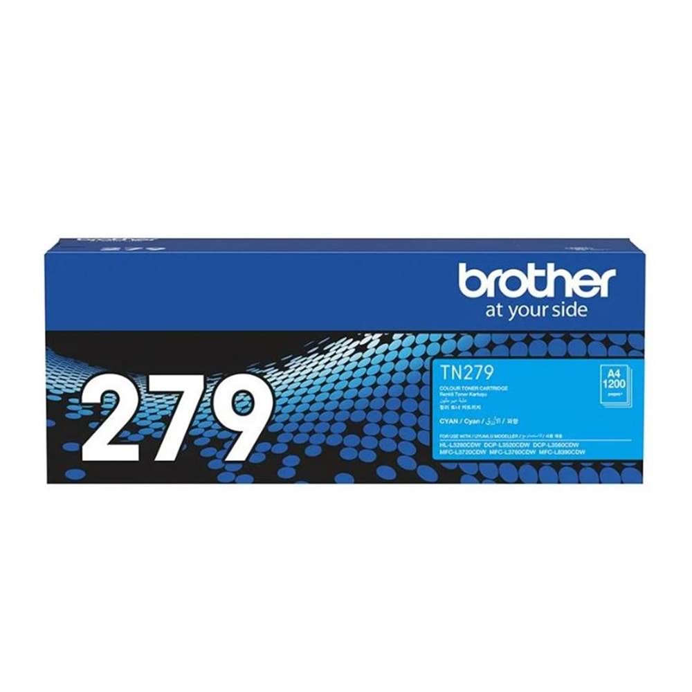 Brother TN-279C Cyan Mavi Toner HL-L3280CDW DCP-L3520-3560 MFC-L3720-3760-8390 1.200 Sayfa