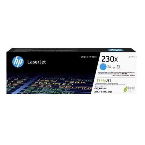 HP 230X Cyan Mavi 5.500 Sayfa Toner W2301X