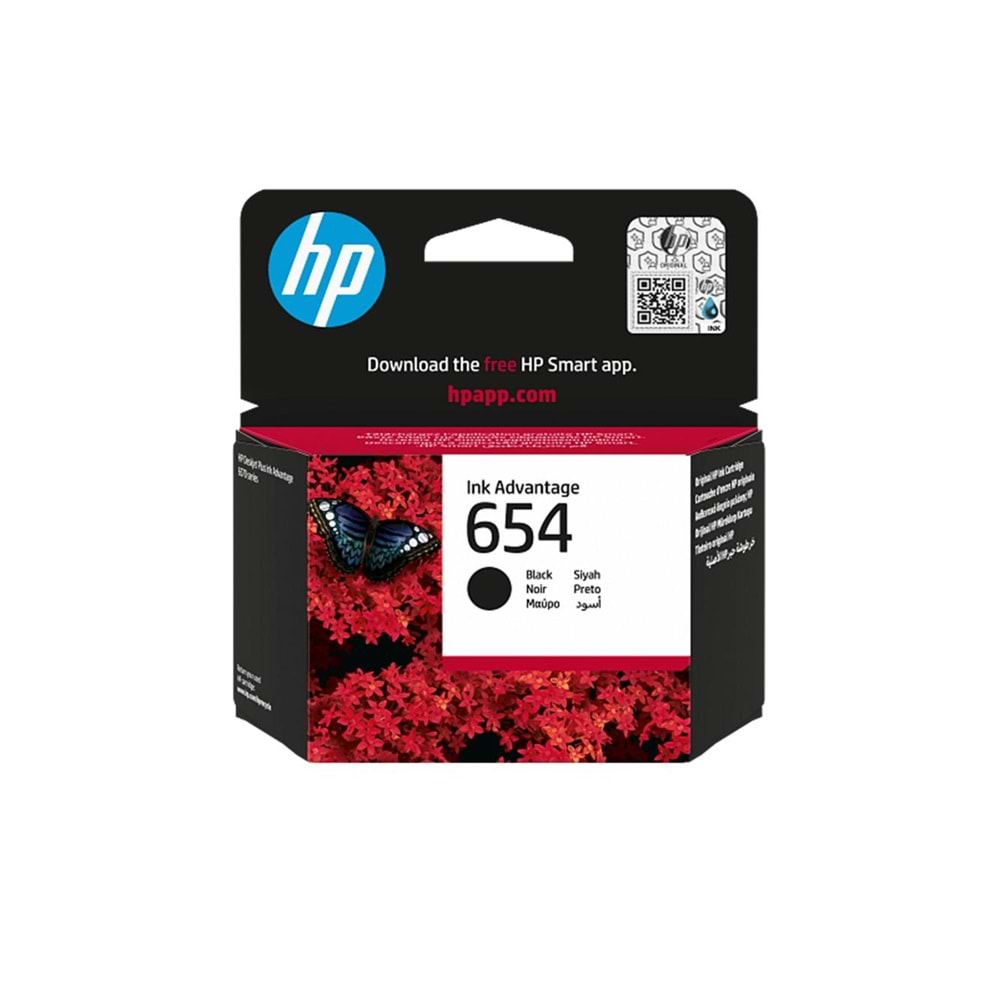 HP 654 Siyah 400 Sayfa Kartuş 7FP39UE 