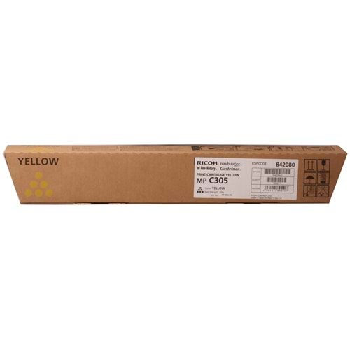 Ricoh MP C305 Yellow Sarı Orjinal Fotokopi Toneri MP C305SP-305SPF 4.000 Sayfa