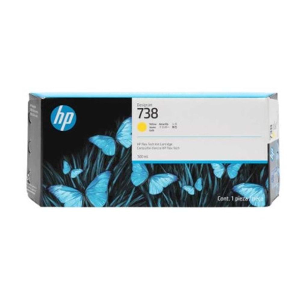 HP 738 Yellow Sarı 300ML Plotter Kartuşu 676M8A