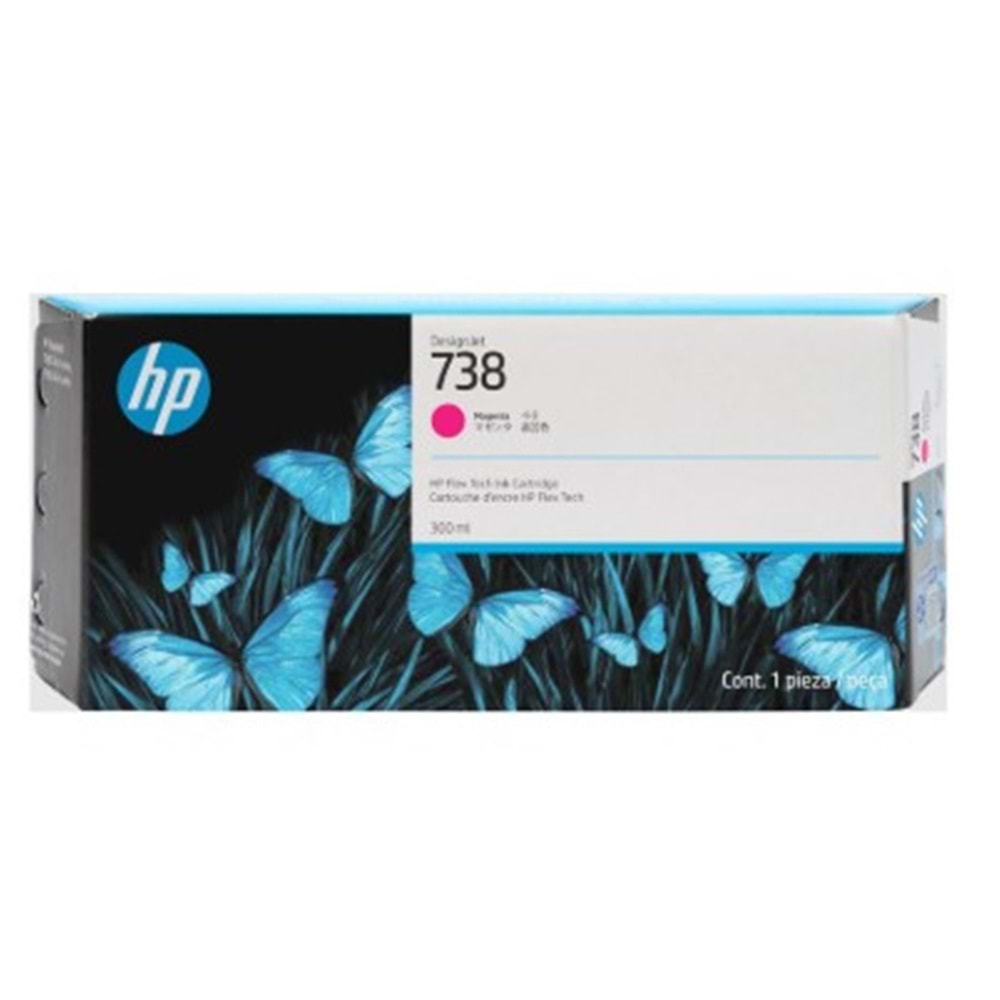 HP 738 Magenta Kırmızı 300ML Plotter Kartuşu 676M7A