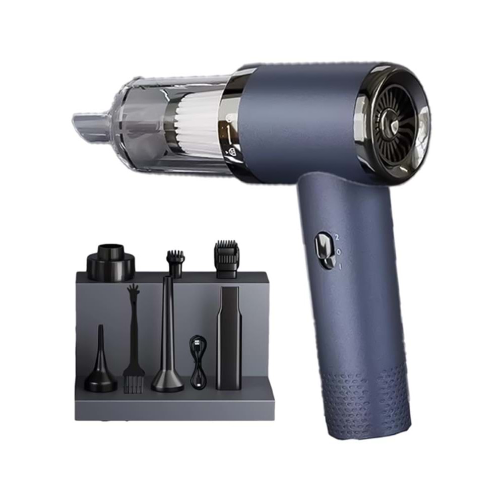 Enkado Raca Vacuum Mavi Şarjlı 2 Kademeli 12.000 Pa Üflemeli El Araç Süpürgesi