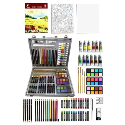 Valletta VLT1582 Siena 110lu Alüminyum Taşıma Çantalı Karışık Çizim Ve Boyama Seti 