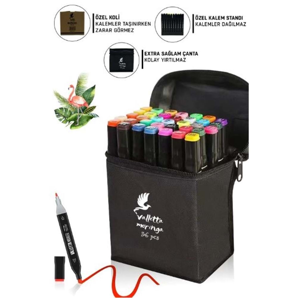 Valletta VLT1368 Moringa 36lı Çift Taraflı Marker Seti 