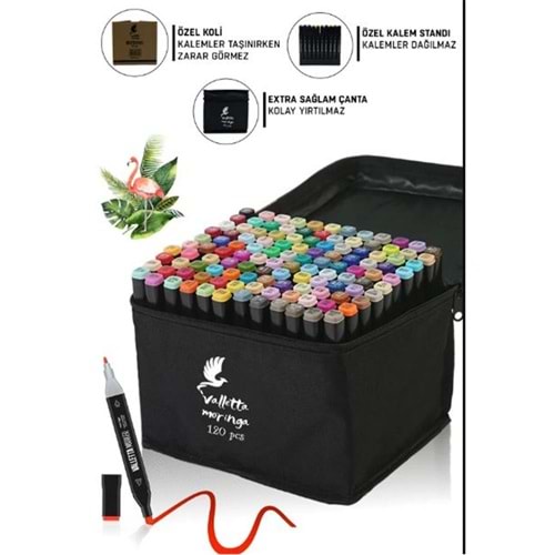 Valletta VLT1378 Moringa 120li Çift Taraflı Marker Seti 