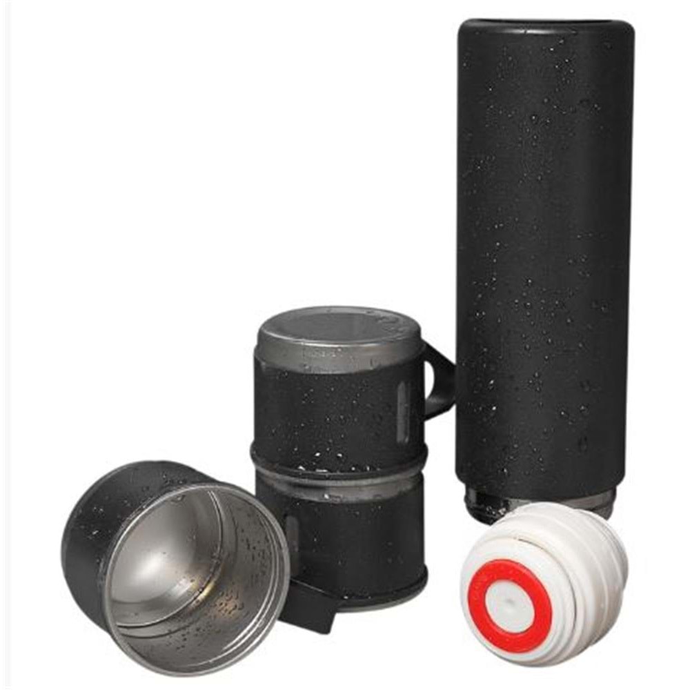 Hytech HY-TM11 Mat Siyah 500ML Iç 304 Dış 201 3’lü Paslanmaz Çelik Termos Kupa-Bardak Seti