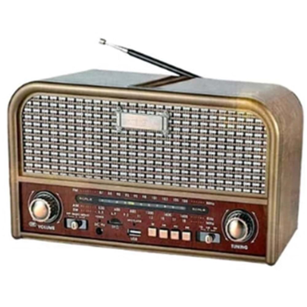 Everton RT-715 Bluetooth-USB-SD-FM Şarjlı Nostaljik Radyo Led Fener Özellikli