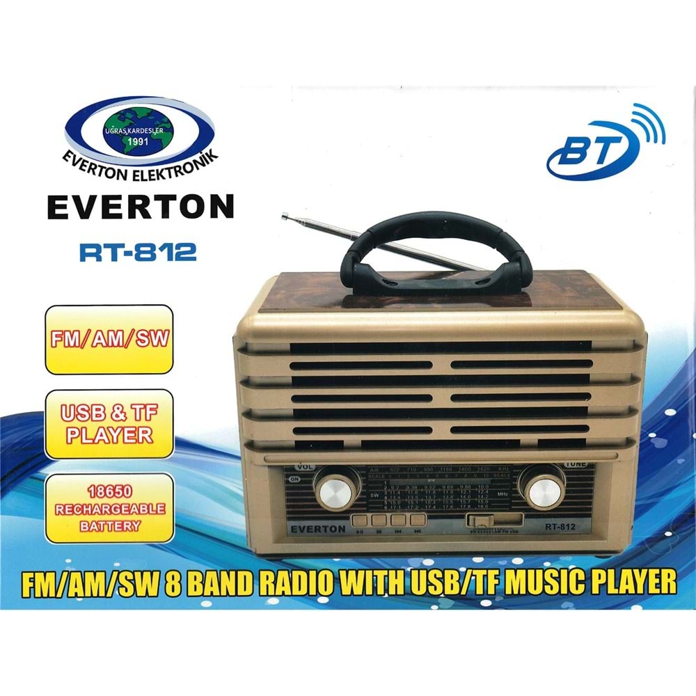 Everton RT-812 Bluetooth-USB-SD-FM Nostaljik Radyo