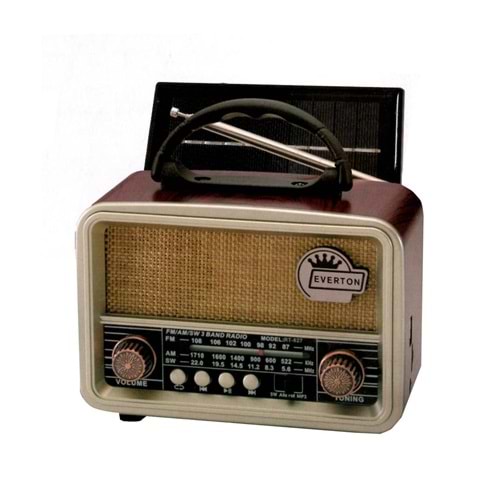 Everton RT-827 Bluetooth-USB-SD-FM Şarjlı Nostaljik Radyo (Solar Güneş Panelli) 