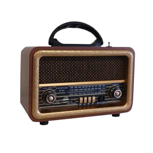 Everton Rt-861 Bluetooth Fm-Usb-Tf-Aux Şarjlı Nostaljik Radyo