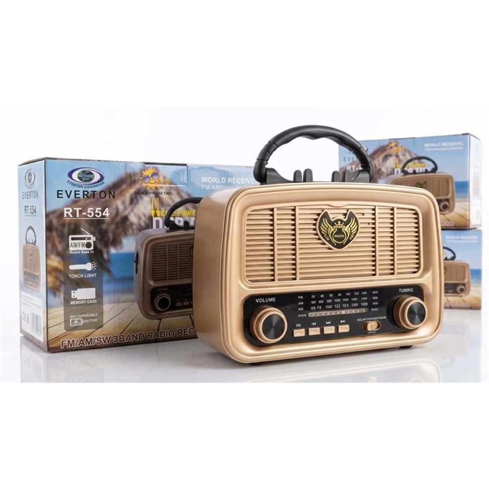 Everton Rt-554 Bluetooth Fm-Usb-Tf-Aux Şarjlı Nostaljik Radyo