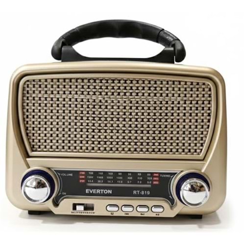 Everton Rt-819 (Solar Güneş Panelli) Bluetooth Fm-Usb-Tf Card-AUX Şarjlı Nostaljik Radyo El Feneri 