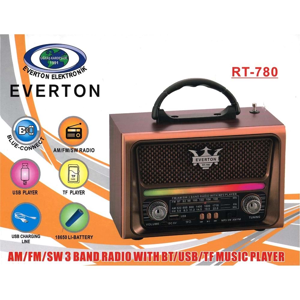 Everton RT-780 Bluetooth-USB-SD-FM Nostaljik Radyo