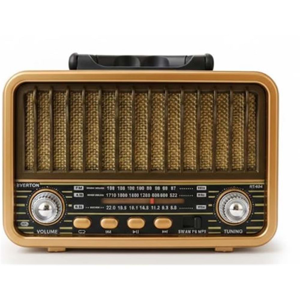 Everton Rt-834 Bluetooth Radyo-TF card-usb-Kumandalı Nostaljik Radyo Solar Güneş Panelli