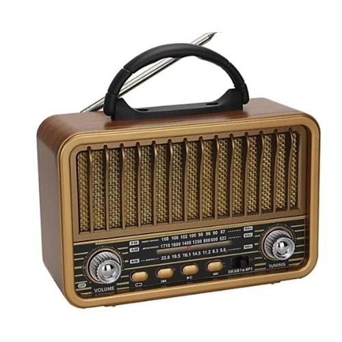 Everton Rt-841 Bluetooth -Usb-Tf-Am-Fm-Sw-Tws-Usb Şarj Nostaljik Radyo