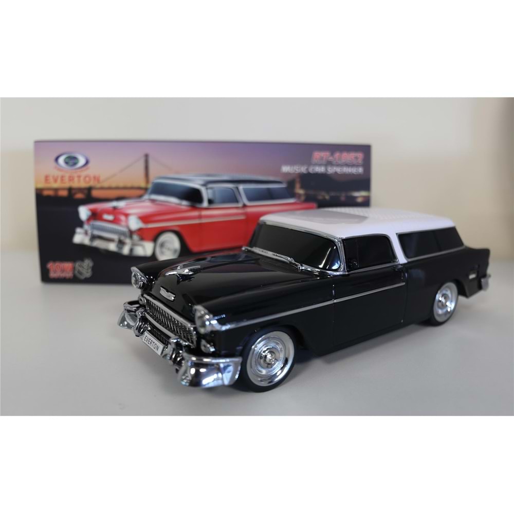 EVERTON RT-1952 Siyah Arabalı Bluetooth Fm-Usb-Tf-Aux Şarjlı Nostaljik Radyo