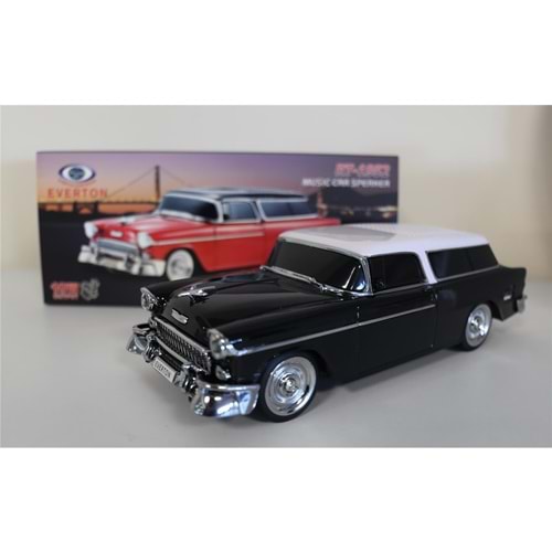 EVERTON RT-1952 Siyah Arabalı Bluetooth Fm-Usb-Tf-Aux Şarjlı Nostaljik Radyo