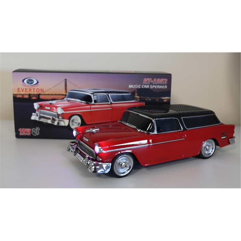 EVERTON RT-1952 Kırmızı Bluetooth Fm-Usb-Tf-Aux Şarjlı Nostaljik Radyo