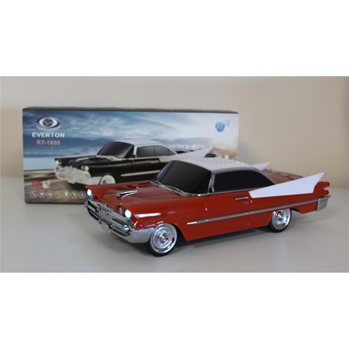 EVERTON RT-1950 Turuncu Arabalı Bluetooth Fm-Usb-Tf-Aux Şarjlı Nostaljik Radyo