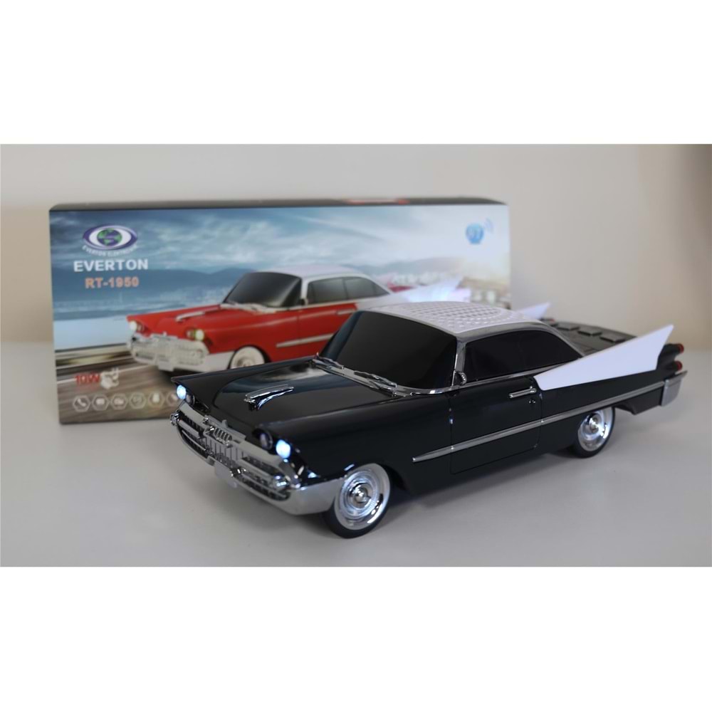 EVERTON RT-1950 Siyah Arabalı Bluetooth Fm-Usb-Tf-Aux Şarjlı Nostaljik Radyo