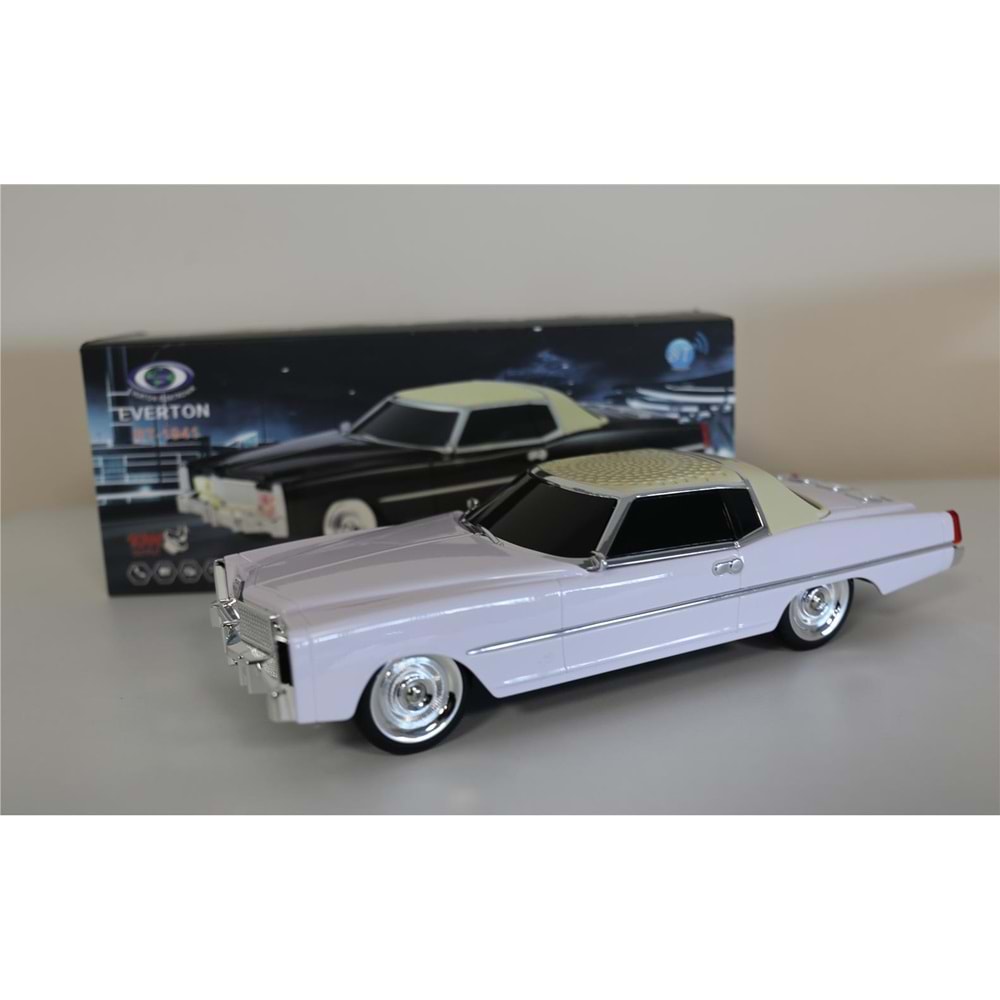 EVERTON RT-1941 Beyaz Arabalı Bluetooth Fm-Usb-Tf-Aux Şarjlı Nostaljik Radyo