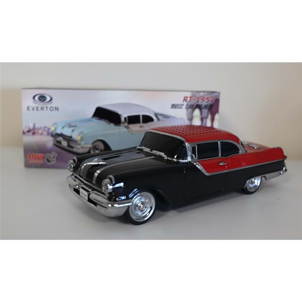 EVERTON RT-1954 Siyah Arabalı Bluetooth Fm-Usb-Tf-Aux Şarjlı Nostaljik Radyo 