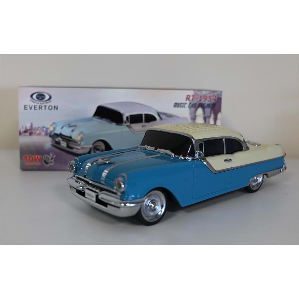 EVERTON RT-1954 Mavi Arabalı Bluetooth Fm-Usb-Tf-Aux Şarjlı Nostaljik Radyo 