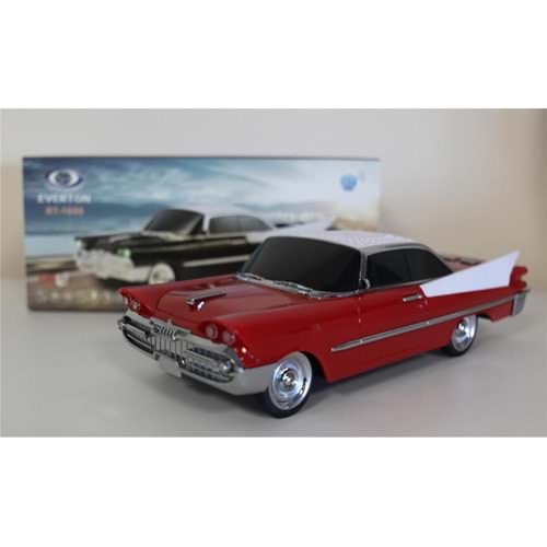 EVERTON RT-1954 Kırmızı Arabalı Bluetooth Fm-Usb-Tf-Aux Şarjlı Nostaljik Radyo