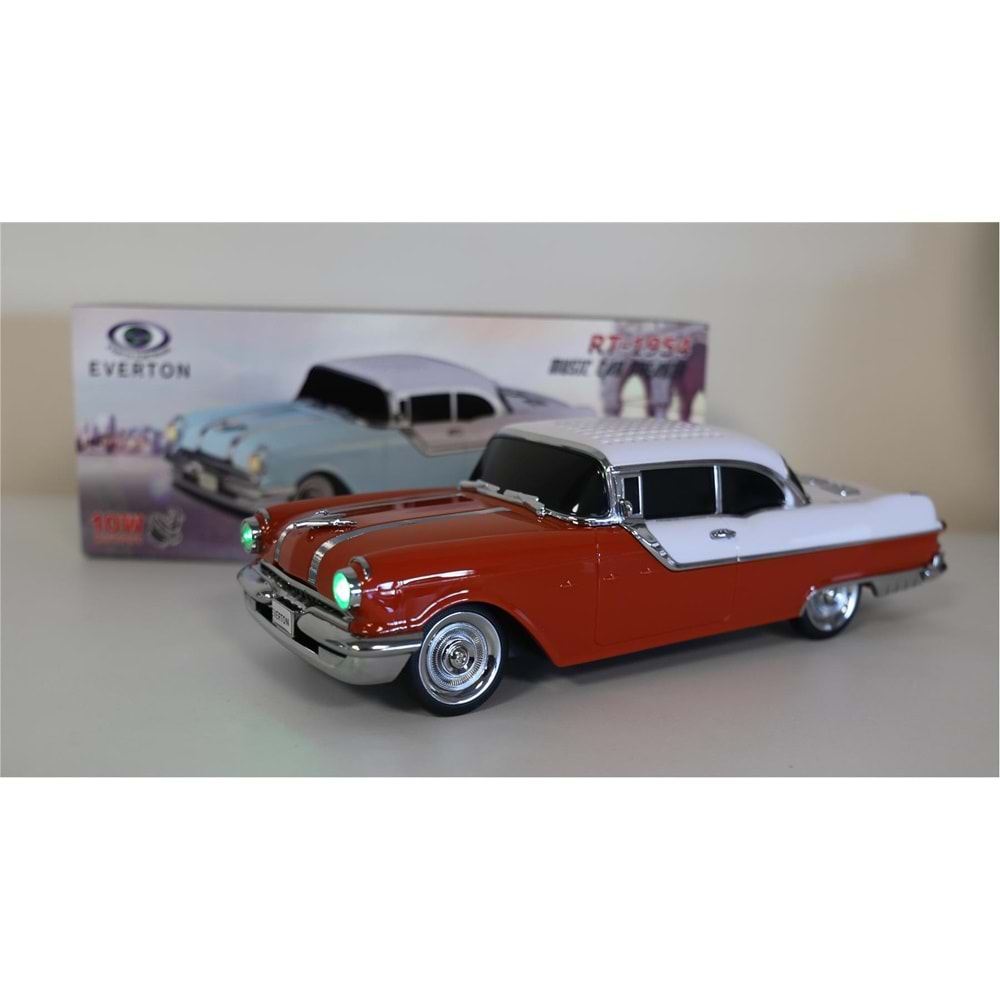 EVERTON RT-1954 Turuncu Arabalı Bluetooth Fm-Usb-Tf-Aux Şarjlı Nostaljik Radyo 
