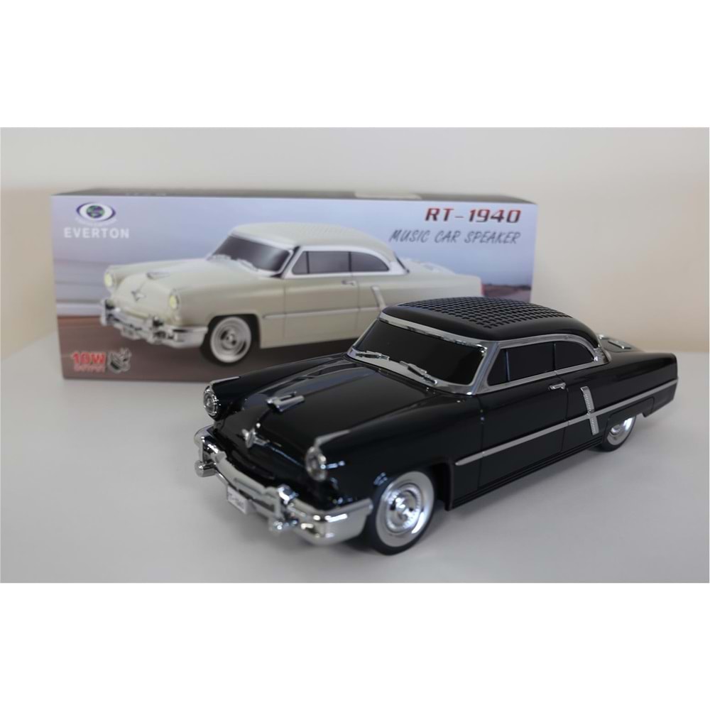 EVERTON RT-1940 Siyah Arabalı Bluetooth Fm-Usb-Tf-Aux Şarjlı Nostaljik Radyo