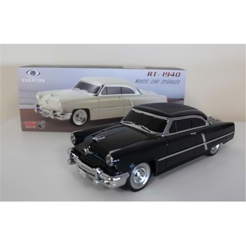 EVERTON RT-1940 Siyah Arabalı Bluetooth Fm-Usb-Tf-Aux Şarjlı Nostaljik Radyo