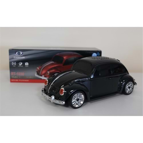 EVERTON RT-1939 Siyah Arabalı Bluetooth Fm-Usb-Tf-Aux Şarjlı Nostaljik Radyo