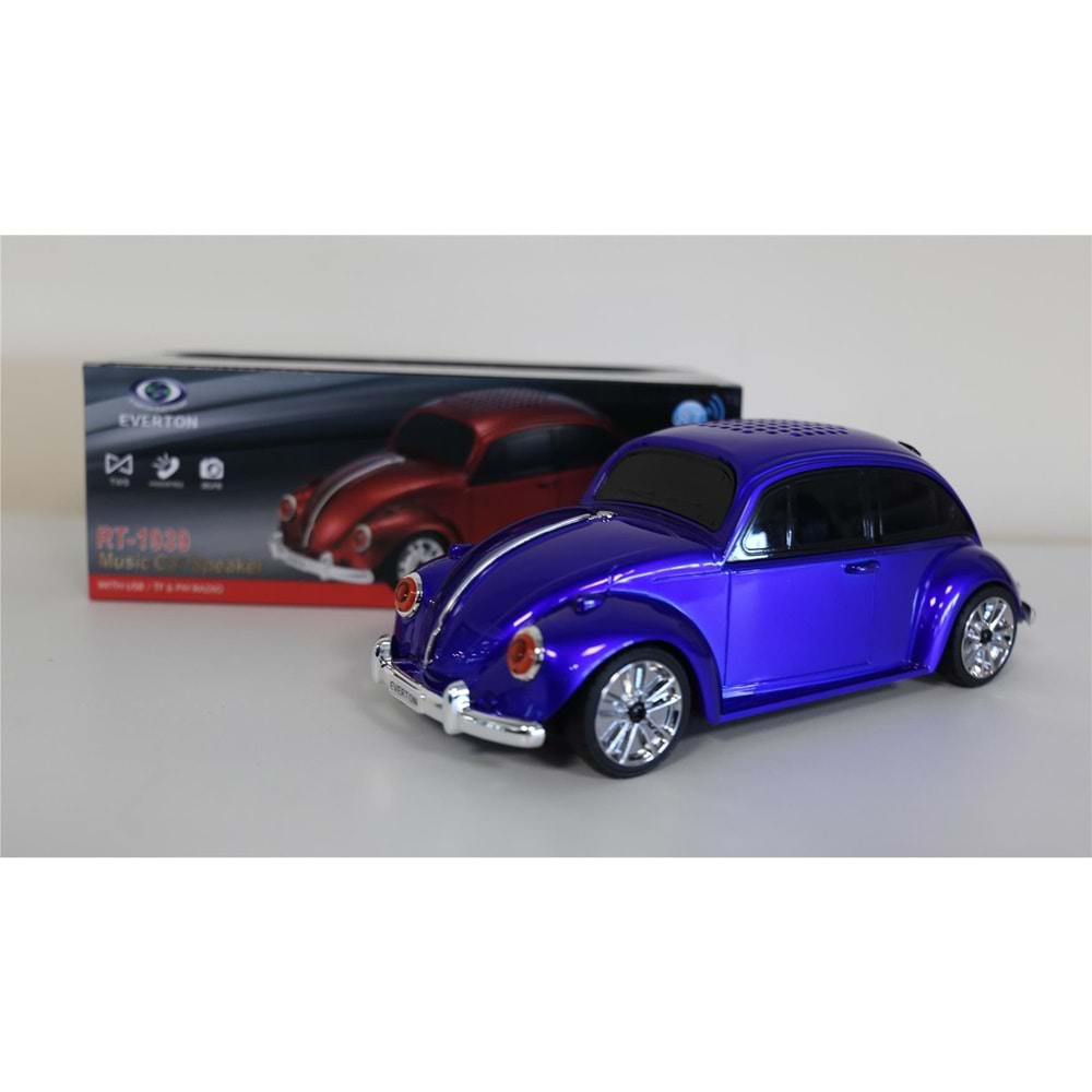 EVERTON RT-1939 Lacivert Arabalı Bluetooth Fm-Usb-Tf-Aux Şarjlı Nostaljik Radyo