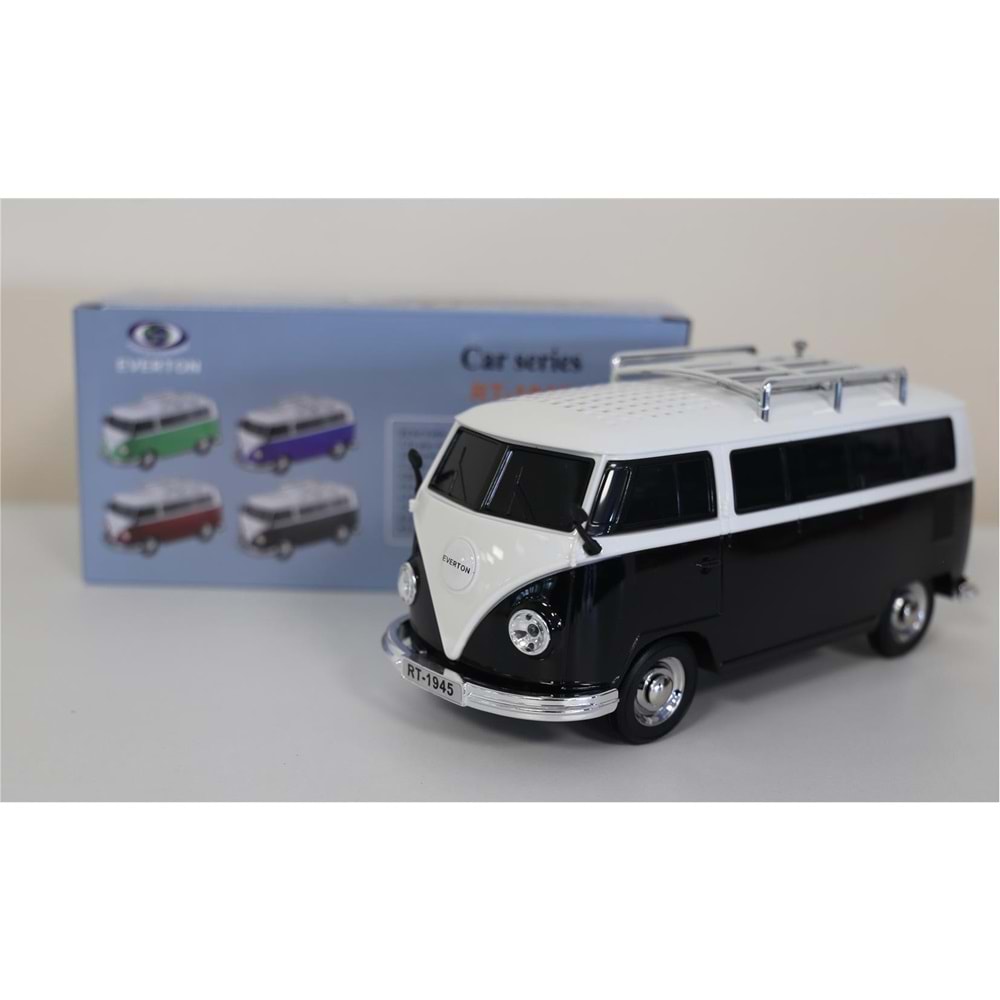 EVERTON RT-1945 Siyah Arabalı Bluetooth Fm-Usb-Tf-Aux Şarjlı Nostaljik Radyo