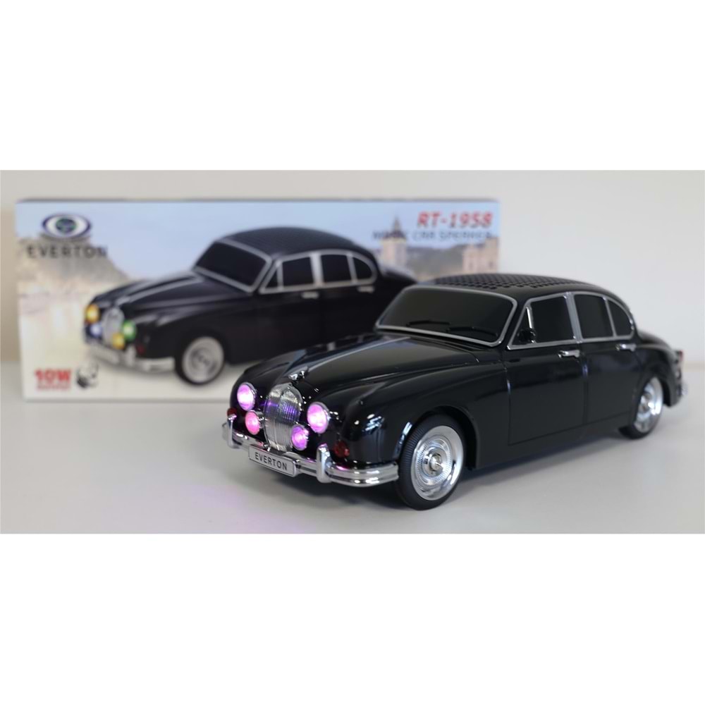 EVERTON RT-1958 Siyah Arabalı Bluetooth Fm-Usb-Tf-Aux Şarjlı Nostaljik Radyo