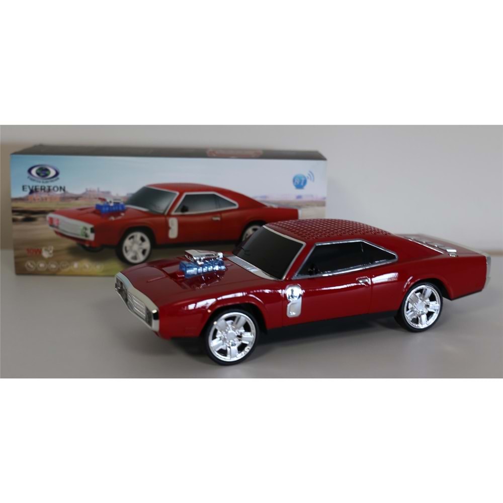 EVERTON RT-1959 Kırmızı Arabalı Bluetooth Fm-Usb-Tf-Aux Şarjlı Nostaljik Radyo