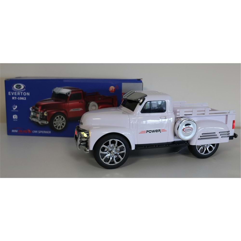 EVERTON RT-1962 Beyaz Arabalı Bluetooth Fm-Usb-Tf-Aux Şarjlı Nostaljik Radyo